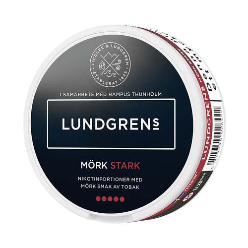 Lundgrens Mörk Stark 10mg, 5-pakke med nikotinposer