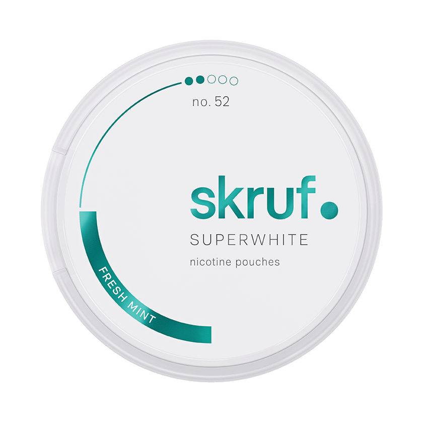 Skruf Superwhite No.52 Fresh Mint 6mg, 5-pakke med nikotinposer