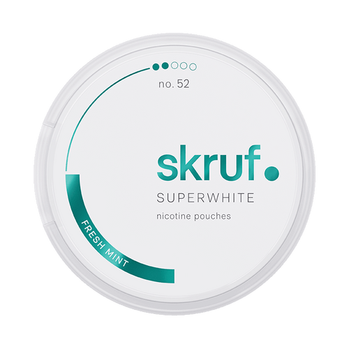 Skruf Superwhite No.52 Fresh Mint 6mg, 5-pakke med nikotinposer