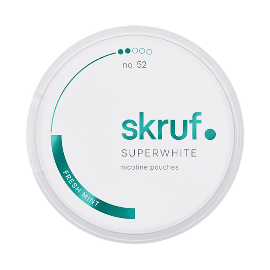 Skruf Superwhite No.52 Fresh Mint 6mg, 5-pakke med nikotinposer