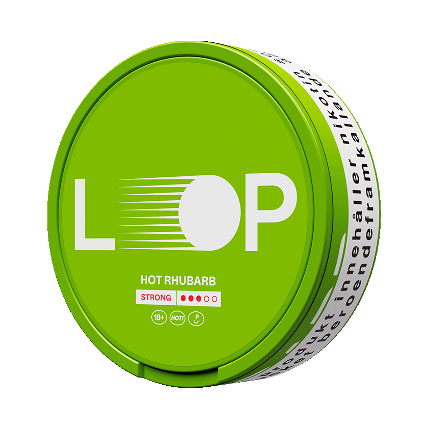 LOOP Hot Rhubarb Strong 8,9mg, 5-pakke med nikotinposer