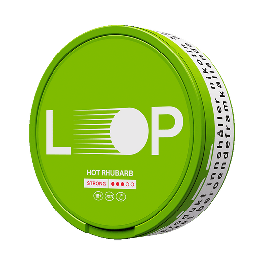 LOOP Hot Rhubarb Strong 8,9mg, 5-pakke med nikotinposer
