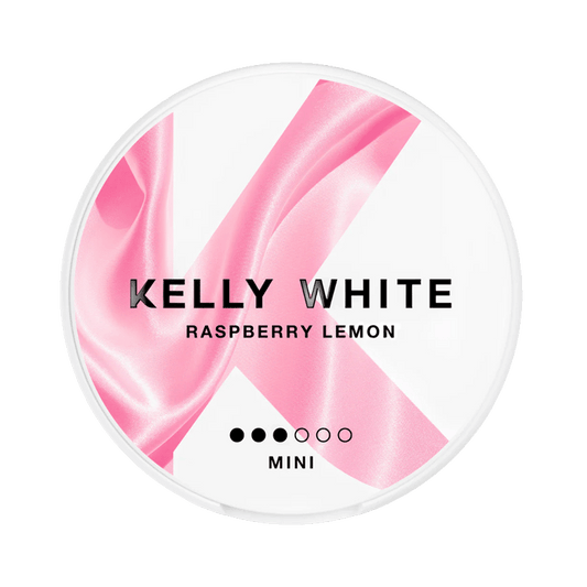 Kelly White Raspberry Lemon Mini 6mg, 5-pakke med nikotinposer