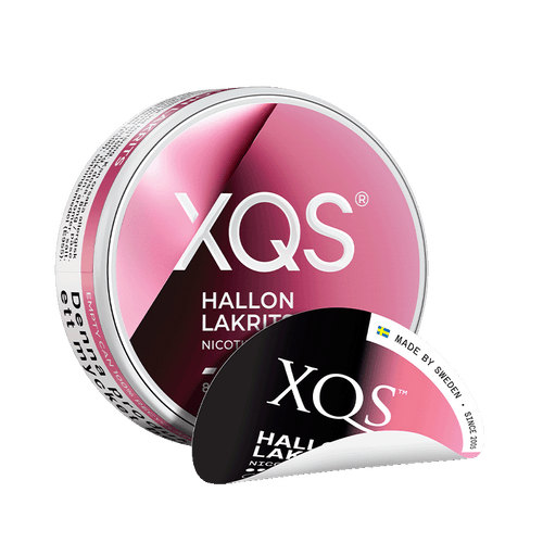 XQS Hallon Lakrits 8mg, 5-pakke med nikotinposer