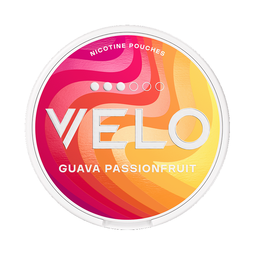 VELO Guava Passionfruit 8mg, 5-pakke med nikotinposer