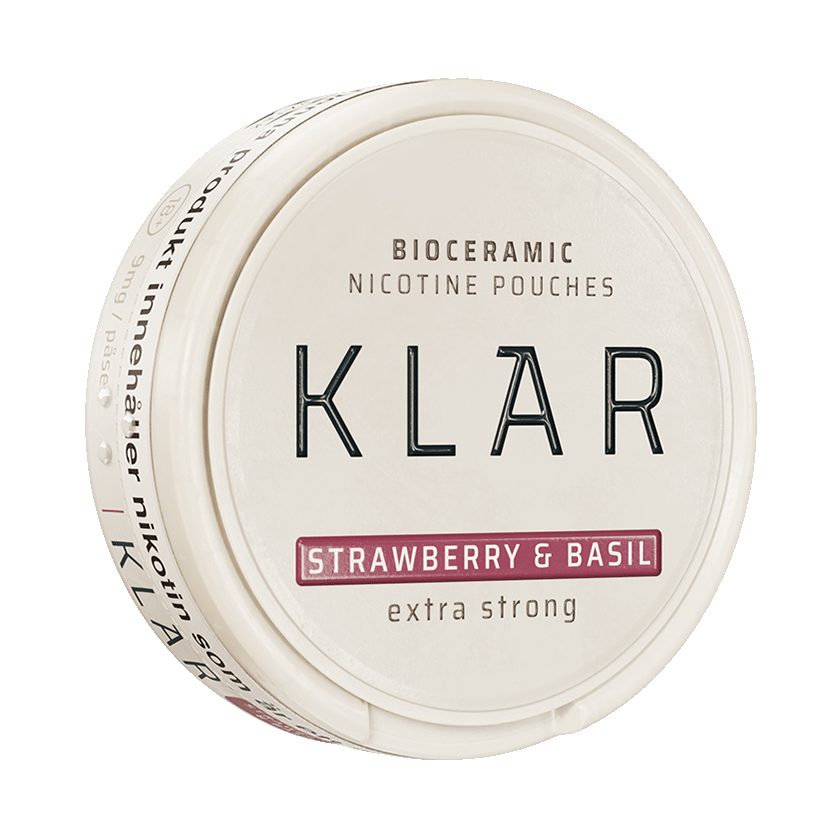 KLAR Strawberry & Basil Extra Strong Mini 9mg, 5-pakke med nikotinposer