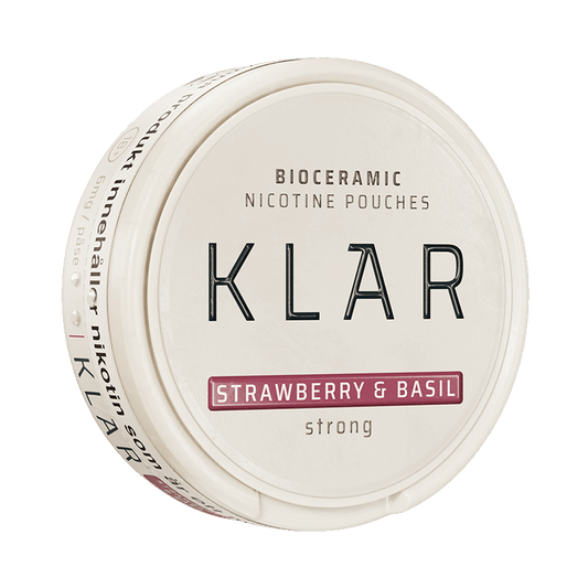 KLAR Strawberry & Basil Strong Mini 6mg, 5-pakke med nikotinposer