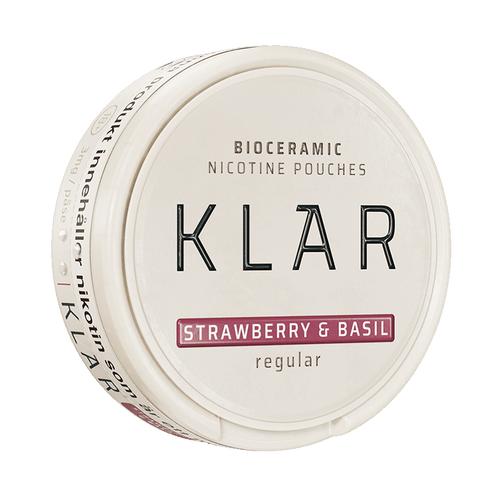 KLAR Strawberry & Basil Regular Mini 3mg, 5-pakke med nikotinposer