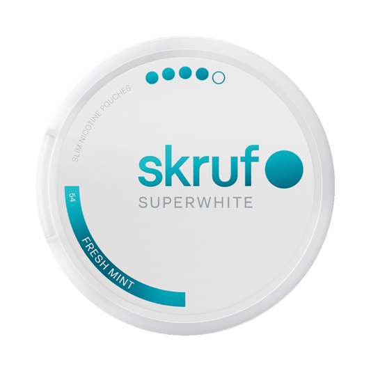 Skruf Superwhite No.54 Fresh Mint 11mg, 5-pakke med nikotinposer