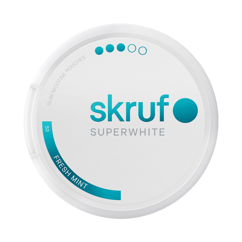 Skruf Superwhite No.53 Fresh Mint 10mg, 5-pakke med nikotinposer