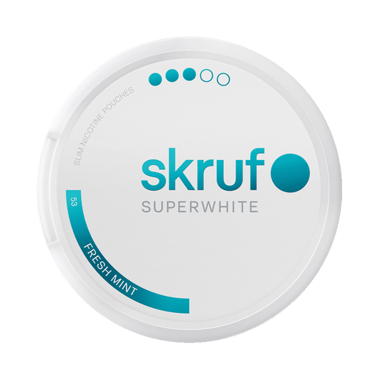 Skruf Superwhite No.53 Fresh Mint 10mg, 5-pakke med nikotinposer