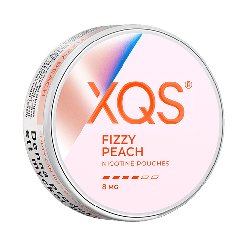 XQS Fizzy Peach 8mg, 5-pakke med nikotinposer