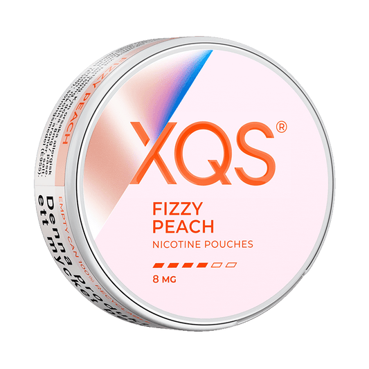 XQS Fizzy Peach 8mg, 5-pakke med nikotinposer