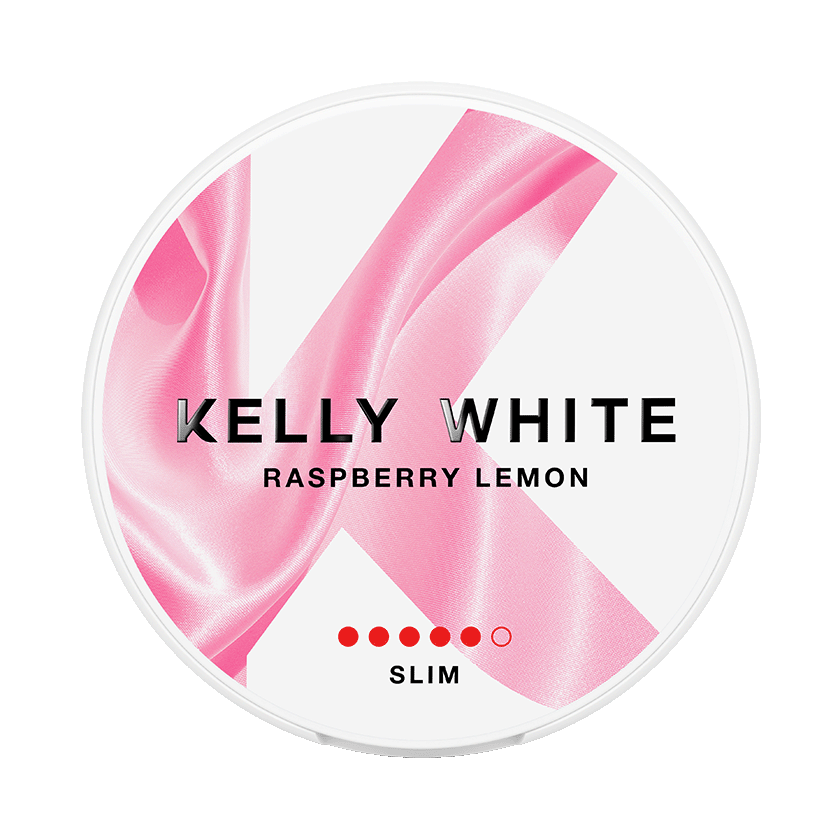 Kelly White Raspberry Lemon 10mg, 5-pakke med nikotinposer