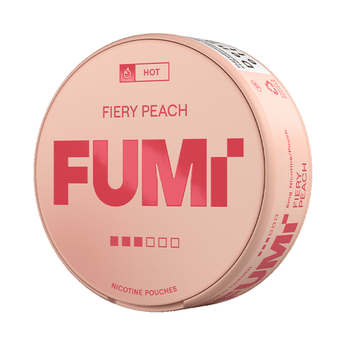 FUMi Fiery Peach 8mg, 5-pakke med nikotinposer