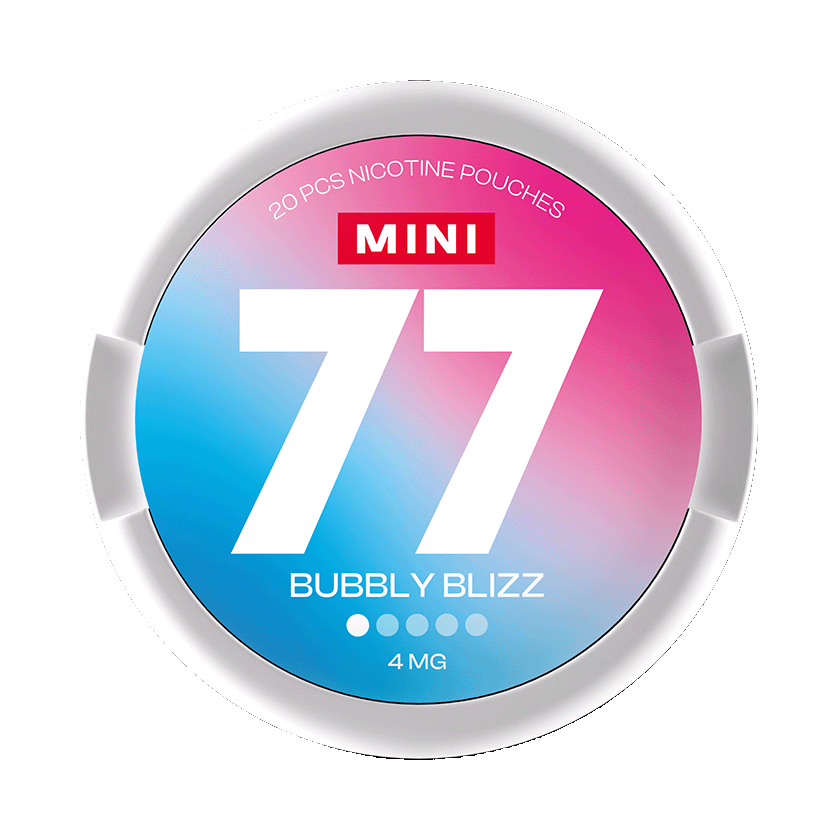 77 Bubbly Blizz Mini 4mg, 5-pakke med nikotinposer