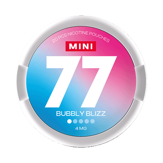 77 Bubbly Blizz Mini 4mg, 5-pakke med nikotinposer