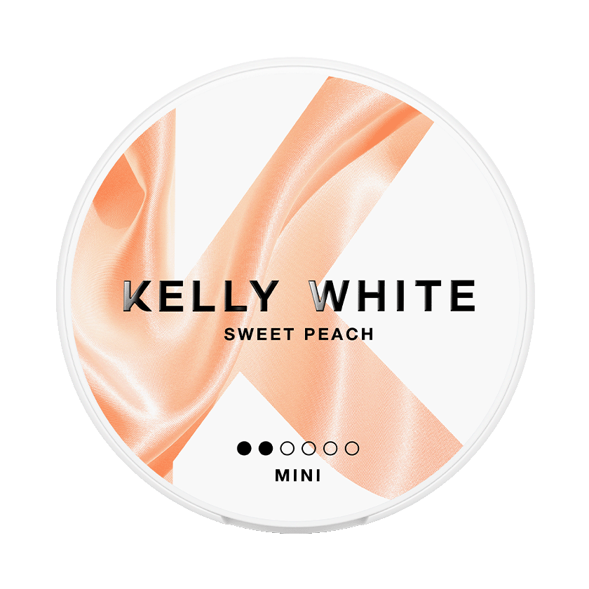 Kelly White Sweet Peach Mini 4mg, 5-pakke med nikotinposer