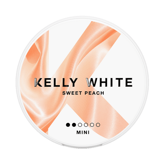 Kelly White Sweet Peach Mini 4mg, 5-pakke med nikotinposer