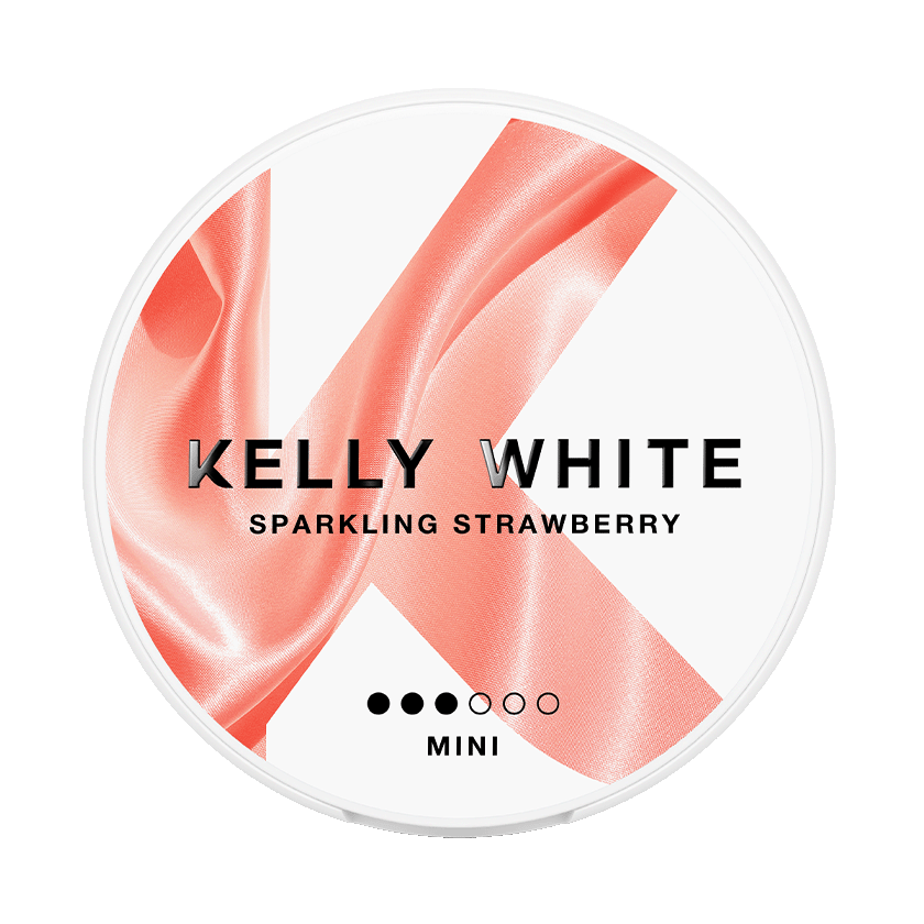 Kelly White Sparkling Strawberry Mini 6mg, 5-pakke med nikotinposer