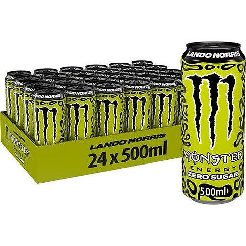 Monster Lando Norris Zero 24 x 500 ml – full kartong med 24 bokser à 500 ml