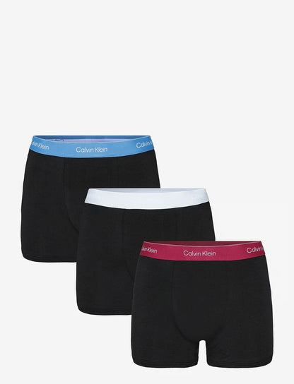Calvin Klein RELAXED FIT TRUNK 3PK herreunderbukser, 3-PACK i svart BODIES W POSEIDON blå PLEIN