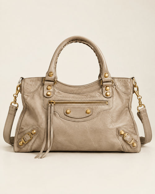 Generert representasjonsbilde av brukt Balenciaga City-veske i beige