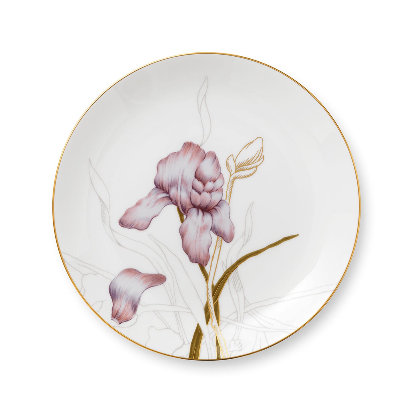 Flora Danica tallerken, Iris, 22 cm