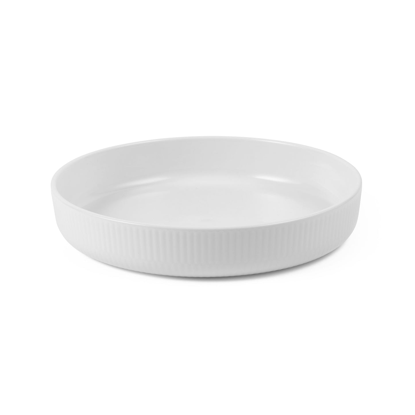 Hvit Riflet ovnsform, 27 cm