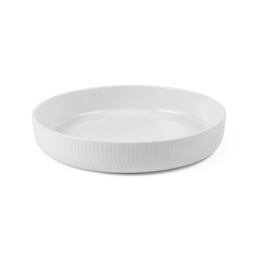 Hvit Riflet ovnsform, 27 cm