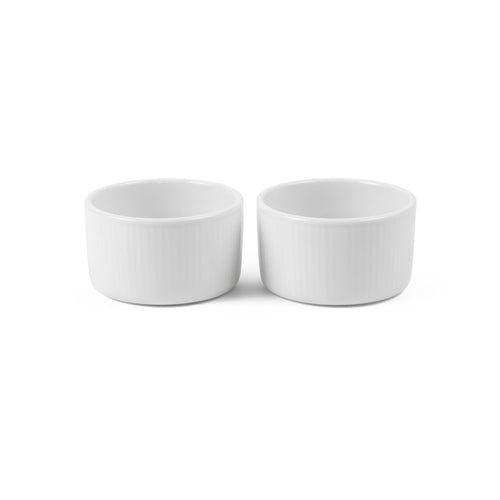 Hvit Riflet sufflébolle, 9 cm, 2 stk