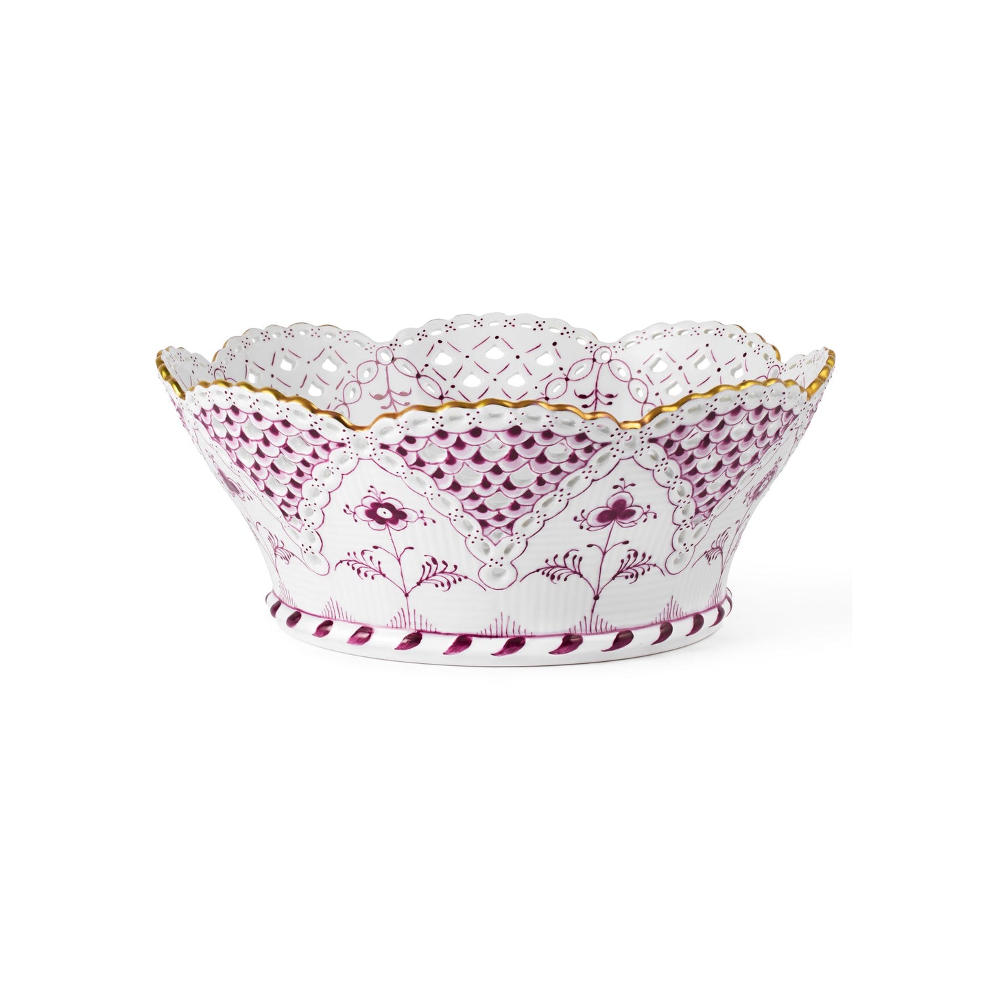 Purpur Helblonde med gull fruktkurv, begrenset utgave, 23 cm