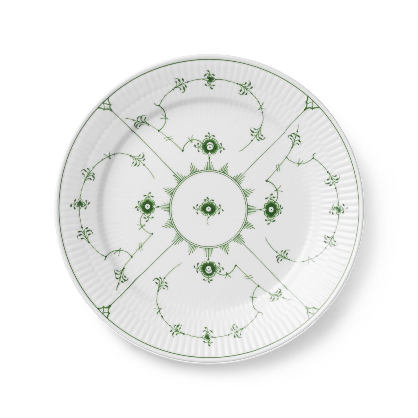 Grønn Riflet tallerken, 25 cm