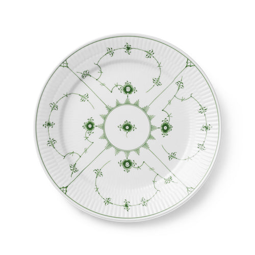 Grønn Riflet tallerken, 25 cm