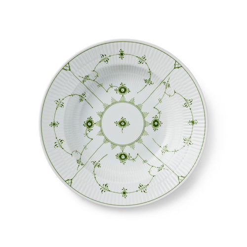 Grønn Riflet dyp tallerken, 23 cm
