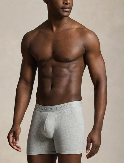 Polo Ralph Lauren Stretch Cotton Boxer Brief 3-Pack herreunderbukser, 3-pack i 3PK SHO HTR/AND H