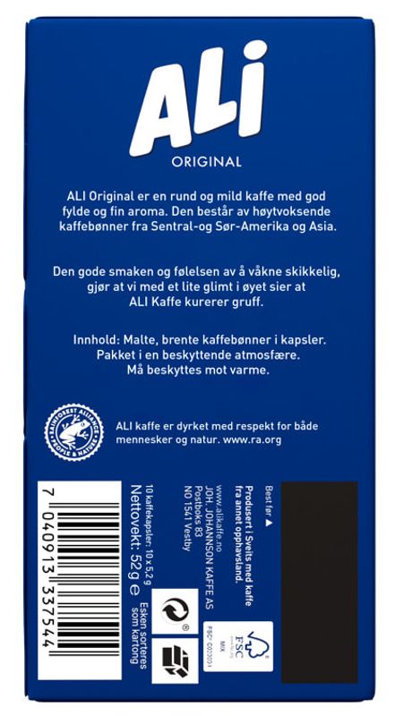 ALI ORIGINAL KAFFEKAPSEL 10 esker a' 10 stk. for Nespresso – produktbilde 3
