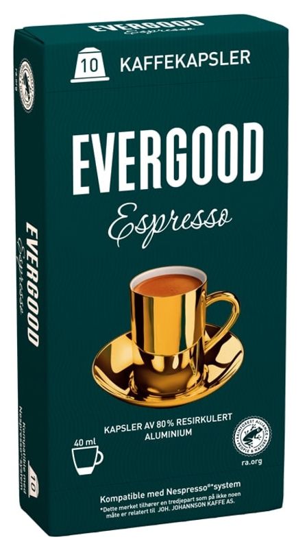 Evergood espresso Nespresso kaffekapsel 100stk – produktbilde 3