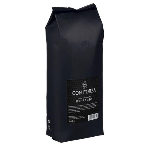 Con forza 1kg espresso mørk hele bønner. – produktbilde 1