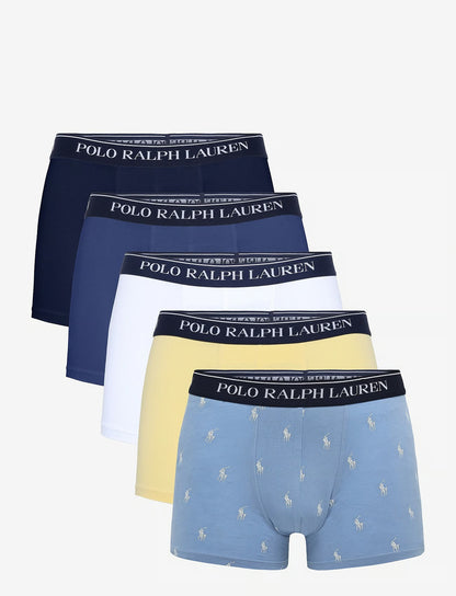 Polo Ralph Lauren Classic Stretch Cotton Trunk 5-Pack herreunderbukser, 5-pack i 5PK NPNVY/WHT/CHM