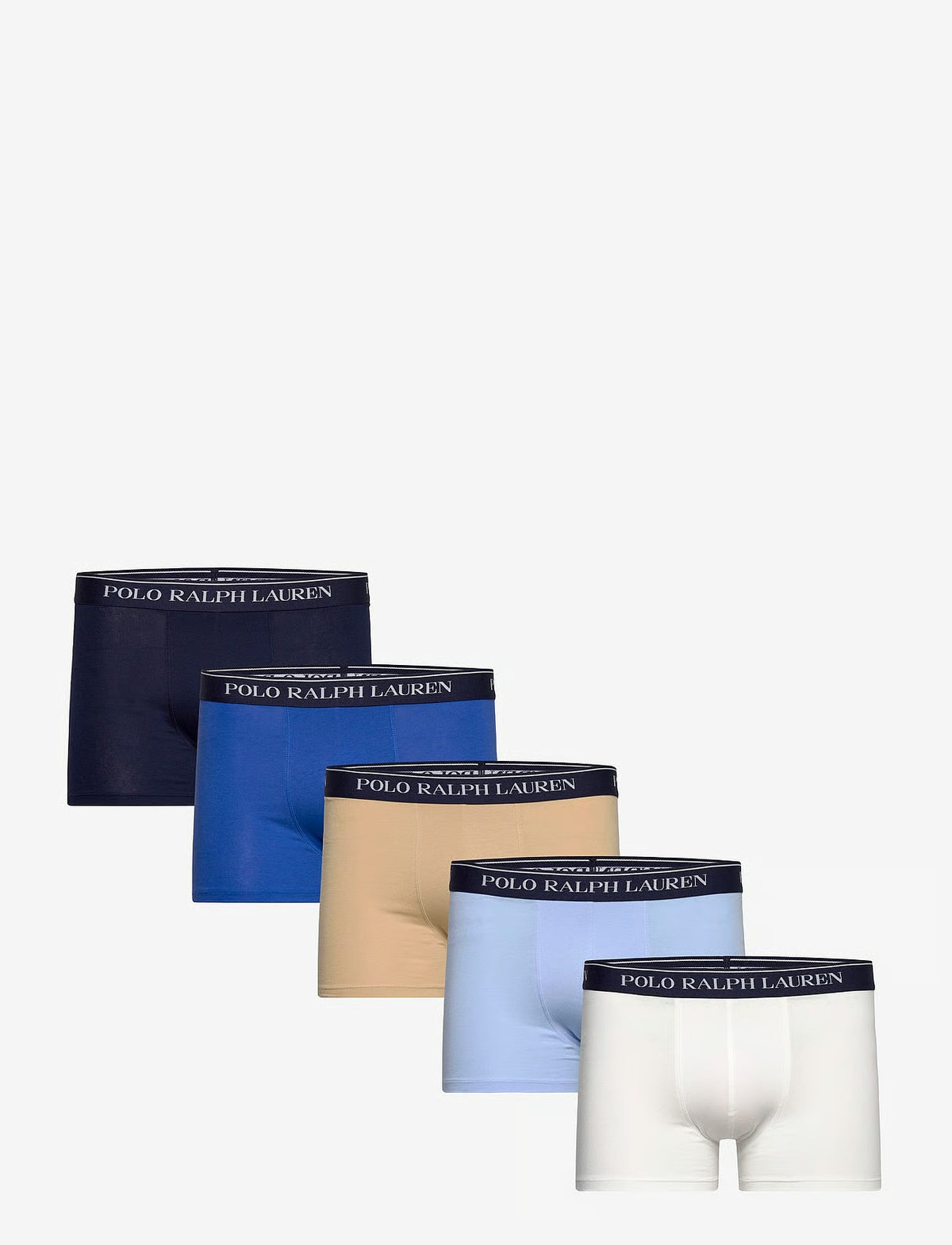 Polo Ralph Lauren Classic Stretch Cotton Trunk 5-Pack herreunderbukser, 5-pack i 5PK WHT/marineblå/TAN/I