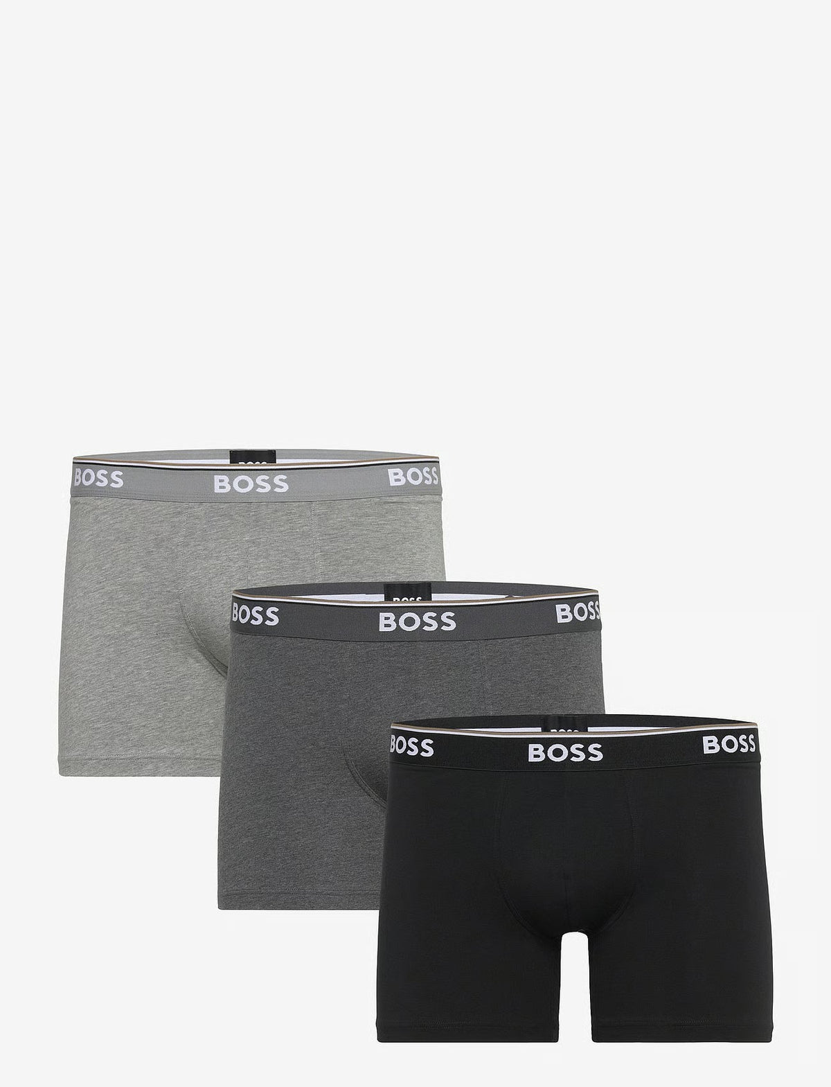 BOSS BoxerBr 3P Power herreunderbukser, 3-pack i OPEN grå