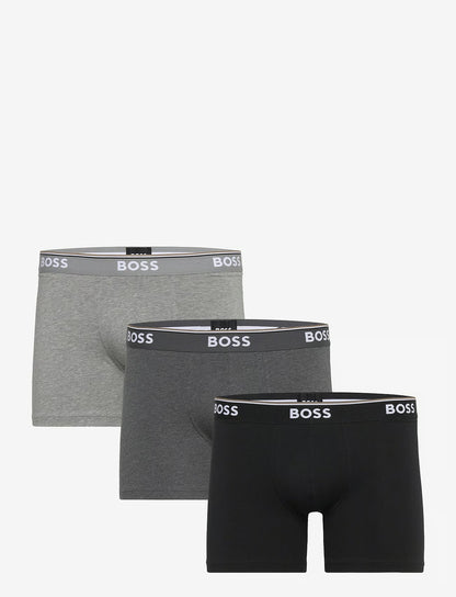 BOSS BoxerBr 3P Power herreunderbukser, 3-pack i OPEN grå